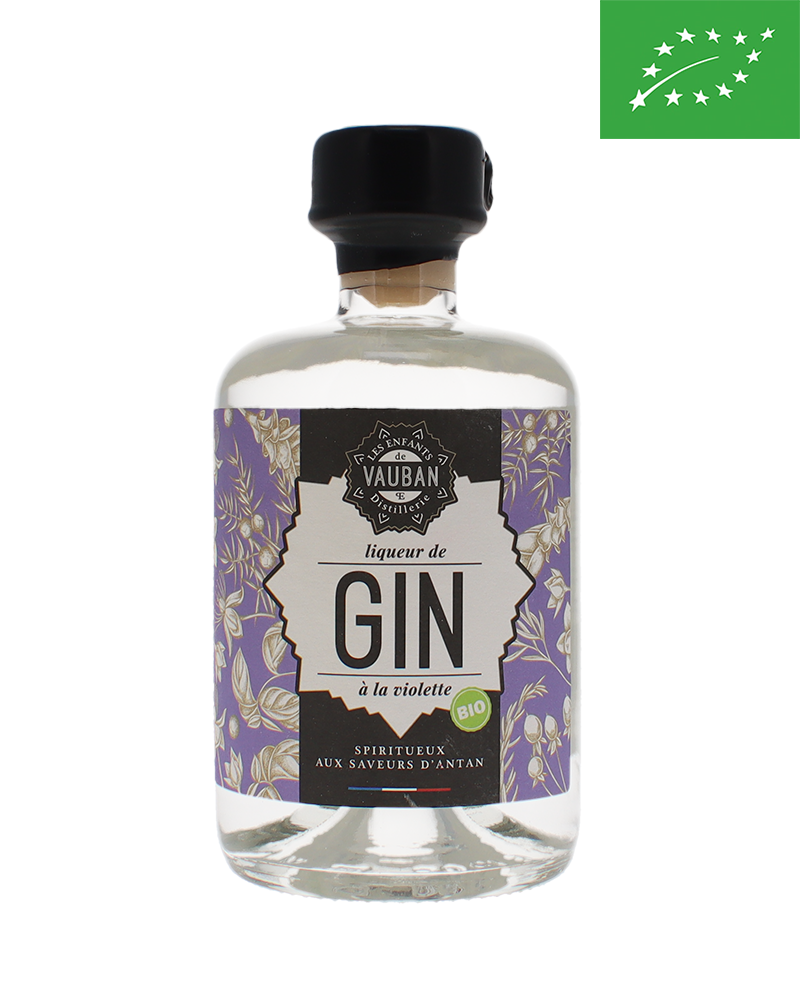 Liqueur de Gin à la violette Bio - Les enfants de Vauban